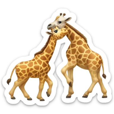Giraffe dancing with mastiff sticker