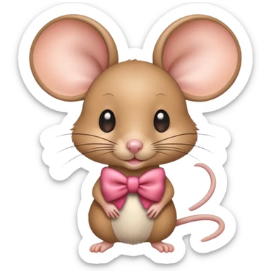 Mouse with bow and pretty  sticker