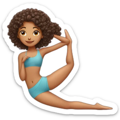 curly hair indian gurl doing yoga sticker