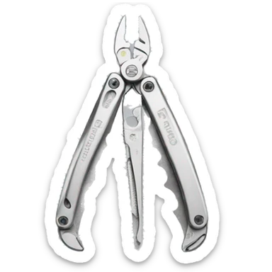 Silver Leatherman brand multi tool  sticker