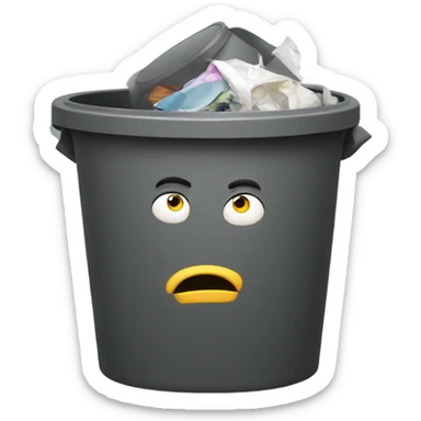 A man who was thrown into a rubbish bin sticker
