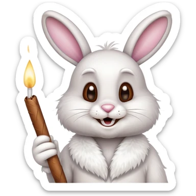 Easter bunny smoking pot sticker