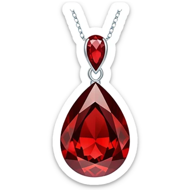 red garnet pendant like a drop of enchanted starlight, glowing with passion and power sticker