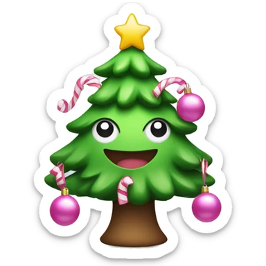 Cute christmas tree with pink decorations sticker