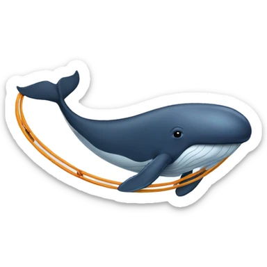 whale with a hula hoop  sticker