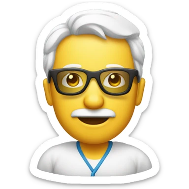 calvo con gafas y 48 años, babrba blanca sticker