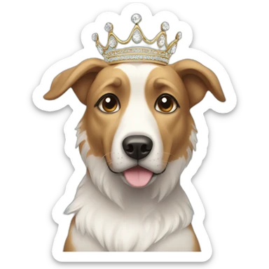 Dog wearing a tiara sticker