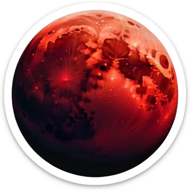 Edgy Black night sky with big Red crimson-moon Aesthetic Scenery sticker