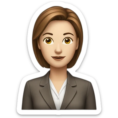 white woman executive with brown hair sticker