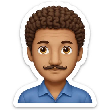 a guy thats from sri Lanka and has a little bit of a moustache and tiny bit of curly hair sticker
