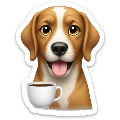 Dog whith a cup  sticker