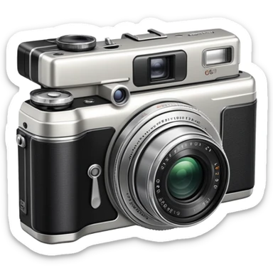 Olympus Superzoom 70G camera, vintage compact point and shoot camera with extendable lens, rectangular body, viewfinder, and flash sticker