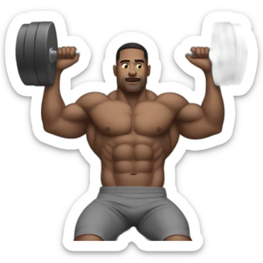 A jacked man doing bench press sticker