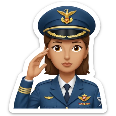 Teniente coronel ejercito del aire España mujer saludando sticker