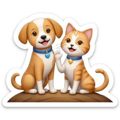 dog with a cat and they’re singing under the stars sticker