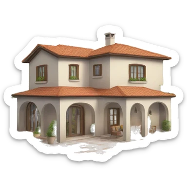 Villa with swimming pool sticker