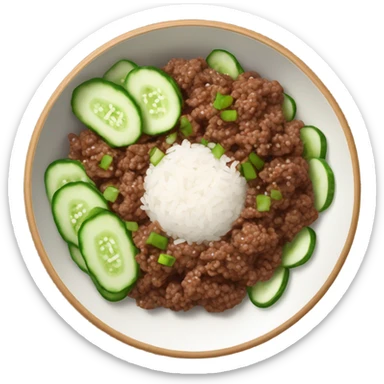 Korean ground beef cucumbers rice bowl sticker