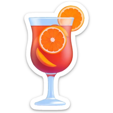 negroni cocktail glass with orange slice sticker