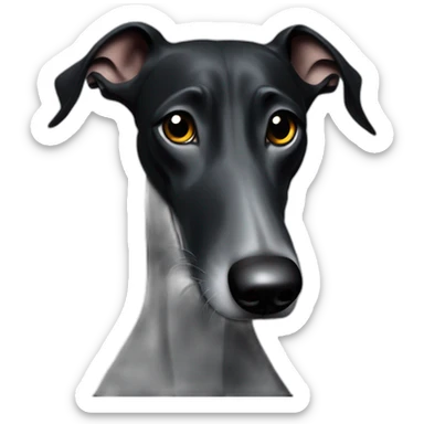 Black galgo with weite snoot sticker