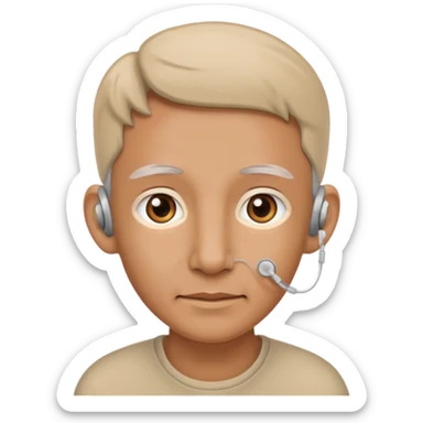 Tapi pakai alat bantu dengar dua duanya warna beinge lengkap sticker