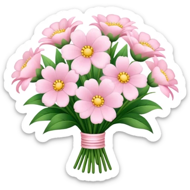 pale pink flower bouquet  sticker