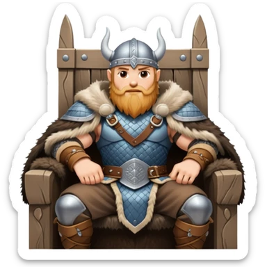 Viking warrior sitting on a throne sticker