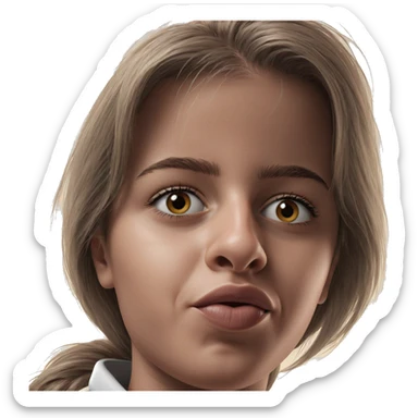 realistic portrait of girl sticker