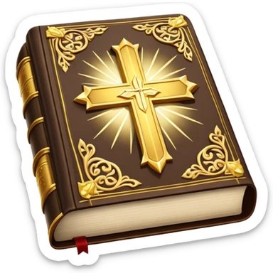 The Holy Bible Book Flipped Open With Glorious Divine Gold Shine beaming out of it  sticker