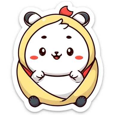 cute cartoon sticker style baozi with smiling face sticker