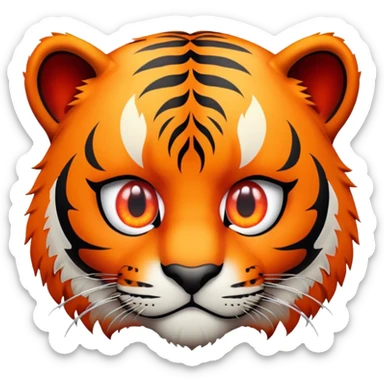 Bloody eye popping out from a tiger sticker