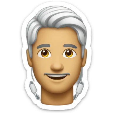 A male brazilian designer with earplugs sticker