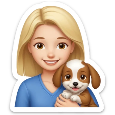 cachorrinho e sua dona  sticker