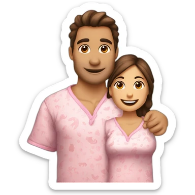 pareja de personas en pijama de dinosaurio sticker