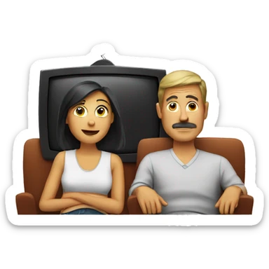 parents watching tv sticker