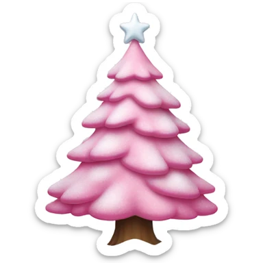 Pink christmas tree with snow sticker