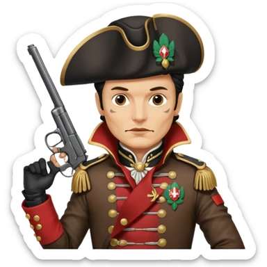 Adam Ant  is wearing a Hungarian jacket Hussar'S JACKET, holds two holsters in his hands sticker