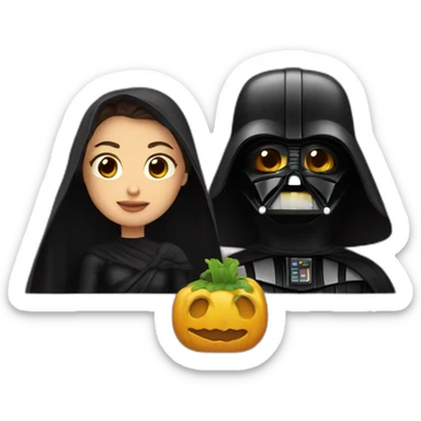 dark vador and his wife sticker