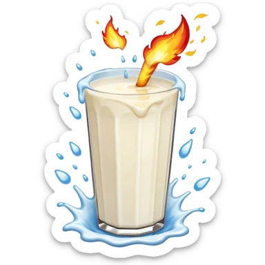 Fire works made of milk sticker