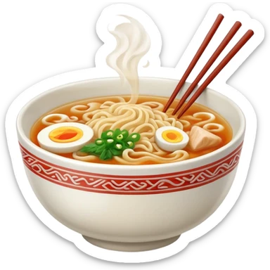 ramen bowl with two chopsticks sticker