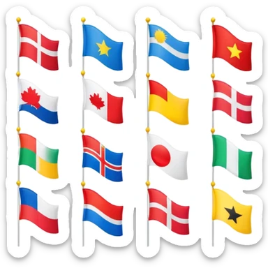 colored flags sticker