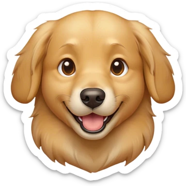 Cinematic Comical Golden Retriever Portrait Emoji, Head tilted dramatically with an exaggeratedly amused expression, featuring a vibrant golden coat with a lively sheen, wide, expressive brown eyes filled with playful disbelief, Simplified yet hilariously expressive features, highly detailed, glowing with a slightly sassy glow, high shine, dramatic yet playful, stylized with an air of cheeky mischief, bright and endearing, soft glowing outline, capturing the essence of a spirited and over-the-top companion, so meme-worthy it feels like it could side-eye its way into internet fame instantly! sticker