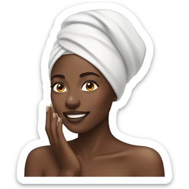 colored woman doing skincare sticker