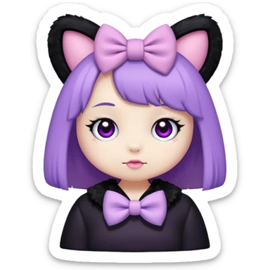 cute, Kuromi, purple, pastel sticker