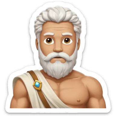 An emoji of the Greek god Zeus sticker