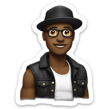 Le rappeur francais jul avec une couleur de peau noir sticker