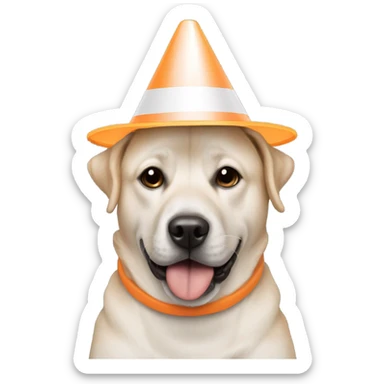 dog wearing a cone  sticker