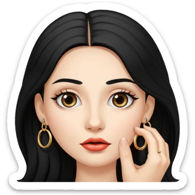 A woman with a ring on the eyebrow and ring on the lower lip. sticker