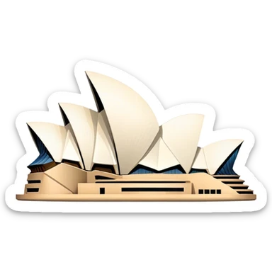 sydney opera house front view, no frame sticker