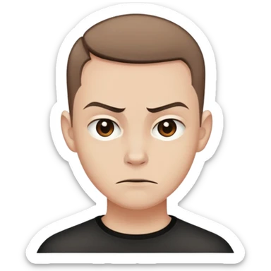 Amycus Carrow in harry potter, a man thin, brown hair, crew cut hair, look evil sticker