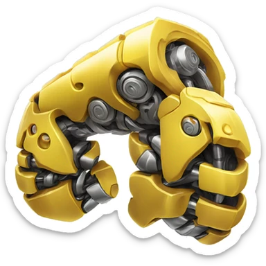 Yellow mechanical cyborg bicep that’s flexing sticker